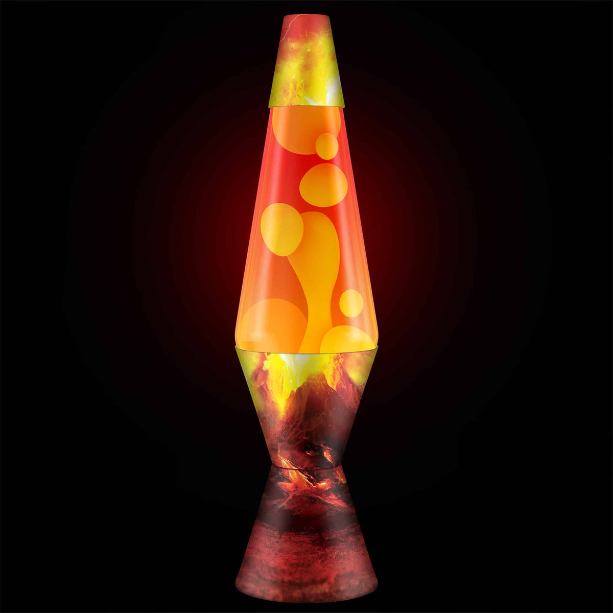 liquid motion lamp Erupting Crater on Black