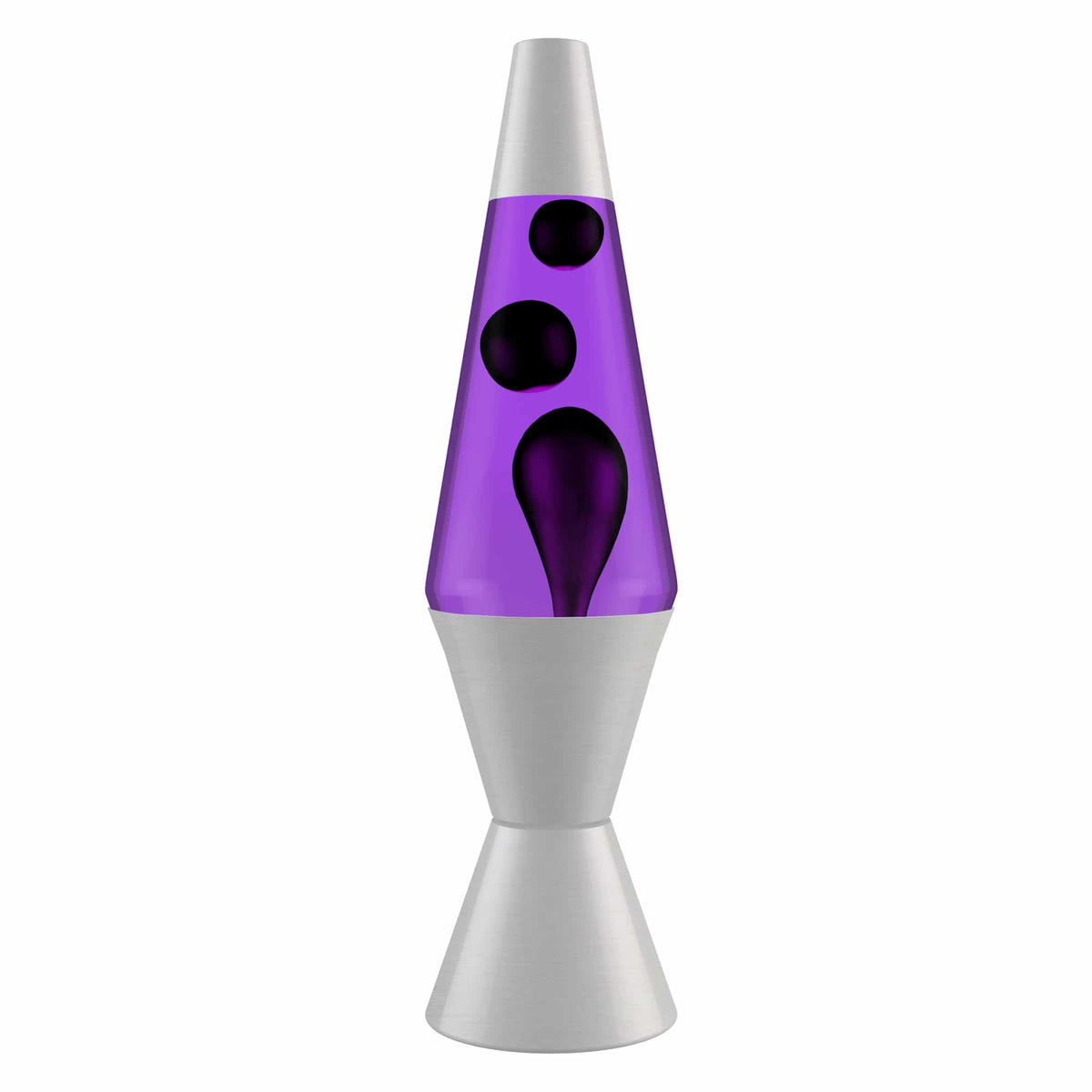14.5’’ liquid motion® Lamp – black wax, purple liquid, silver base and cap